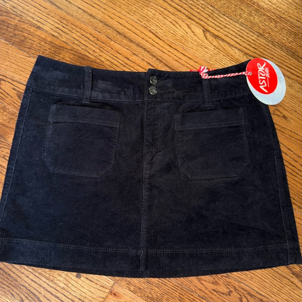 Navy Corduroy Mini Skirt